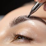 detailed hairstroke microblading technique
